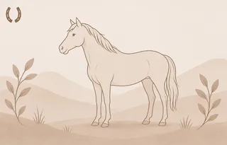 Illustration de la fiche race équin repésentant un dessins de cheval
